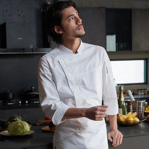 Vêtements de travail de chef à manches longues pour hommes pour l'été New Western Restaurant Hotel Canteen Kitchen Top Restaurant Bar Uniformes - Product Image 3