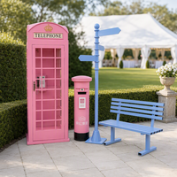 Cabine téléphonique portable blanche, style vintage britannique de Londres, en forme de cadre, avec enregistreur de messages, pour livre d'or audio de mariage