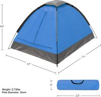 Tente dôme 2 personnes facile à installer Abri avec mouche de pluie et sac de transport pour le camping