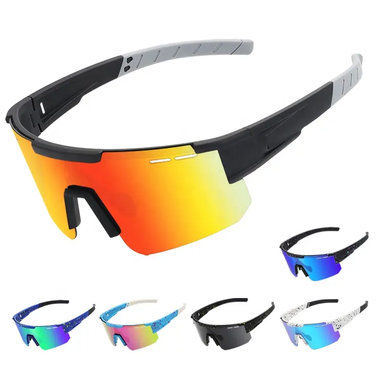 2023 mens esportes óculos pc espelho lente revestimento completo polarizado oem logotipo personalizado ao ar livre ciclismo esporte óculos