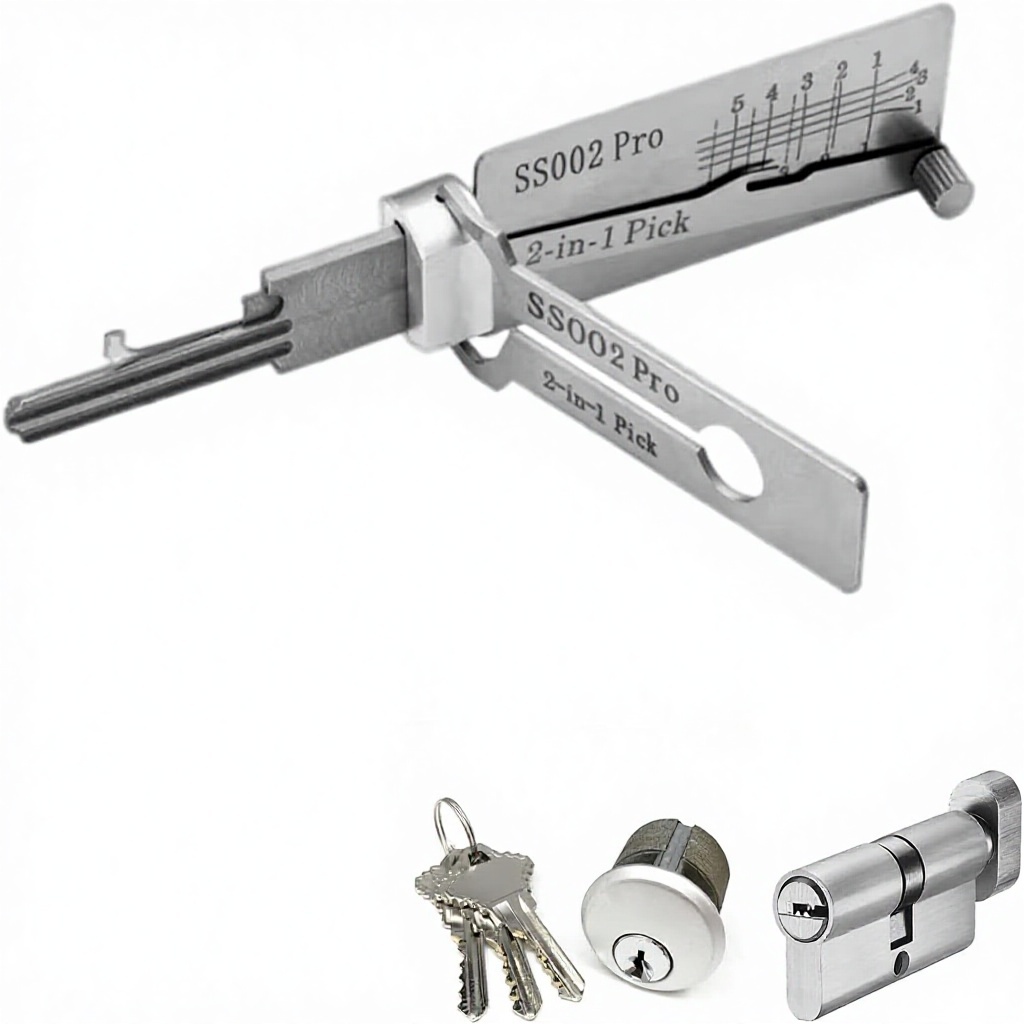 Stainless Steel <strong>Master</strong> Key <strong>Decoder</strong> SS002 Pro Lock Picking Tool Kit Professional Locksmith Set Silver 10x10x10mm