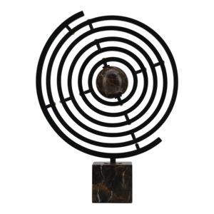 <b>Circular</b> Sculpture Ornament Metal Accent Display for Home Office <b>Shelf</b> Decor - Product Image 1