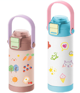 Botellas Térmicas Portátiles a Prueba de Fugas para Niños con Asa, Botella de Agua Aislada de Acero Inoxidable para Niños, para la Escuela - Product Image 1