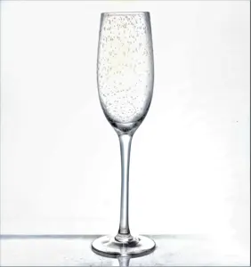 Özel el üflemeli kabarcık etkisi 240ml uzun kök kadeh şarap bardakları ve şampanya flüt kadehler cam