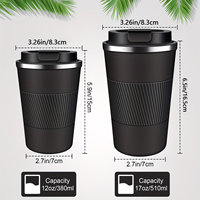 Gobelet isotherme personnalisé pour café, 12 oz, en acier inoxydable, réutilisable, isolé sous vide, tasse à café de voyage de 17 oz avec couvercle anti-fuite