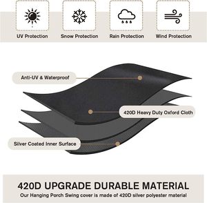 Housse de balançoire suspendue pour porche Housse de balançoire suspendue extérieure étanche Housses de balançoire protégées pour meubles d'extérieur - Product Image 6