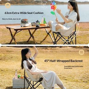 <b>Folding</b> Portable Fabric Moon Chair Outdoor Camping Table Leisure Backrest Ultra-light Fishing <b>Stool</b> Exquisite Camping Style - Product Image 2