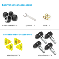 Sensor TPMS USB para Automóvil para DVD Android, Sistema de Alarma de Monitoreo de Presión de Neumáticos Interno con 4 Sensores