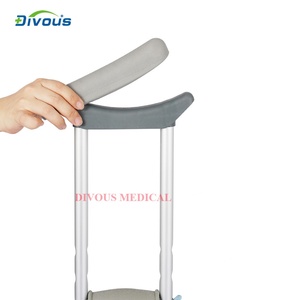 Adjustable Underarm Height Light Weigh Aluminum Alloy Medical Portable Comfortable Telescopic Crutches Axillary Crutches - Product Image 5