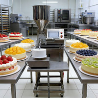 Machine à recouvrir les gâteaux de crème et de miettes entièrement automatique Easy-Clean ZD200-FB avec écran tactile LED et coffret en contreplaqué pour le recouvrement de gâteaux