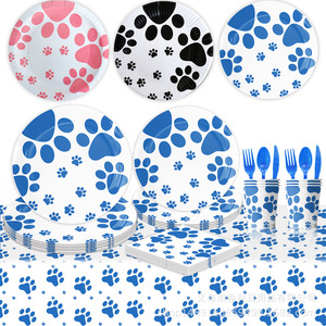 Articles de fête Patte de Chien Rouleante 60-80 Pièces, Vaisselle et Décorations de Table d'Anniversaire à Impression Numérique - Product Image 4