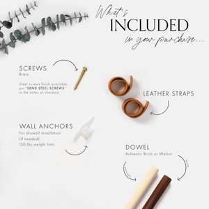 Kit de Almacenamiento Colgante para Cocina, Barra de Metal y Cuero para Ollas con Ganchos para Tazas, Utensilios, Toallas, Decoración Minimalista de Pared - Product Image 6