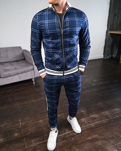 Offre Spéciale hommes hiver 3D imprimé Plaid sport <span class=keywords><strong>costume</strong></span> mode sweat manteau et décontracté mince survêtement pantalon 2 pièces ensembles pour hommes - Product Image 2