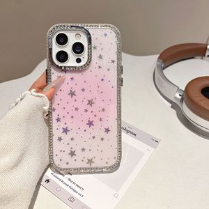 New hai mặt kim cương chống thả long lanh màu hồng Internet nổi tiếng của phụ nữ trường hợp điện thoại cho Iphone 11 12 13 14 15 16pro Max - Product Image 3