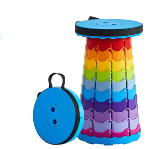 Silla Plegable Redonda Portátil Tipo Acordeón con Ajuste de Altura, Silla de Cola Simple para Parques Infantiles - Product Image 1