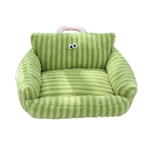 Big Eye Sofa Nest Pet Bed Striped Soft Cat Bed For <b>Small</b> Medium Cats Four Seasons Use Hand Wash Polyester Fiber Fill - Product Image 5