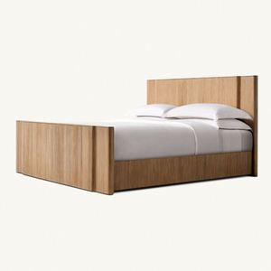 Cama de Plataforma de Madera Moderna, Simple y de Lujo, Tamaño Completo, Muebles de Interior, Cabecera y Pie de Cama de Madera, Cama Doble para Dormitorio - Product Image 2