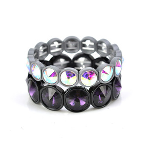 Braccialetti stile moda per ragazzi e ragazze cinturino elastico in lega con strass bracciale donna - Product Image 4