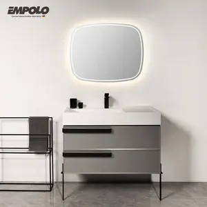 Gaya Modern Lantai Kamar Mandi Kabinet Mandi Furniture Kamar Mandi Kabinet Kayu Lapis Abu-abu 36 Inci Vanity Wastafel Kabinet