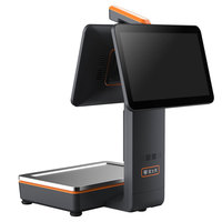 POSHIJI PSJ5500 all'ingrosso personalizzato 15.6 pollici 58mm stampante termica doppia Touch Screen supermercato scala AI Pos
