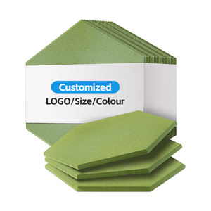 ROYDAA Panneaux acoustiques modernes en fibre de polyester écologique à haute densité vert foncé, 12 pièces, insonorisation 29 dB - Product Image 1