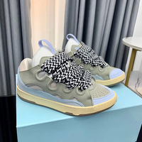 Sneakers de luxe haut de gamme 2026 Lanvine à plateforme - Chaussures décontractées à lacets pour femmes avec talon compensé