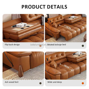 Sofá eléctrico de cuero para cine en casa de estilo italiano, sala de estar minimalista moderna, lujo multifuncional inteligente para su hogar - Product Image 3