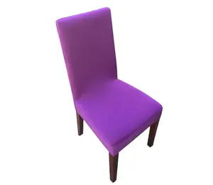 Angela Wedding Solid Color Sure Fit Stretch Pique Short Dining Room Chair Cover for party events