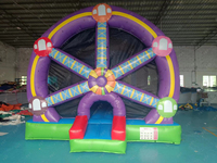 Nouveau design Backyard de qualité commerciale maison de rebond gonflable combo videur grande roue château sautant avec toboggan