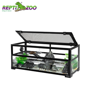 Terrarium écologique pour reptiles REPTIZOO avec logo personnalisé, 50 gallons, en métal et verre, gain <span class=keywords><strong>de</strong></span> place, réservoir écologique pour tortues eau-<span class=keywords><strong>terre</strong></span> - Product Image 2