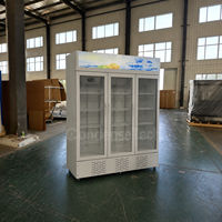 Réfrigérateur vertical commercial à porte unique pour boissons, refroidissement direct par ventilateur, étagères réglables, serrure de porte