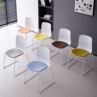 Chaise de bureau moderne simple en plastique avec dossier, empilable, gain de place, pour salle de conférence et formation