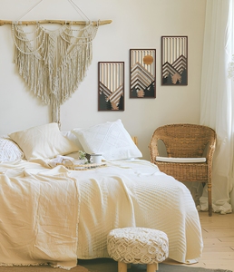 Decorazione Murale Geometrica Boho in Legno Personalizzabile, Set da 3 Pezzi per <span class=keywords><strong>Soggiorno</strong></span> e Camera da Letto - Product Image 4