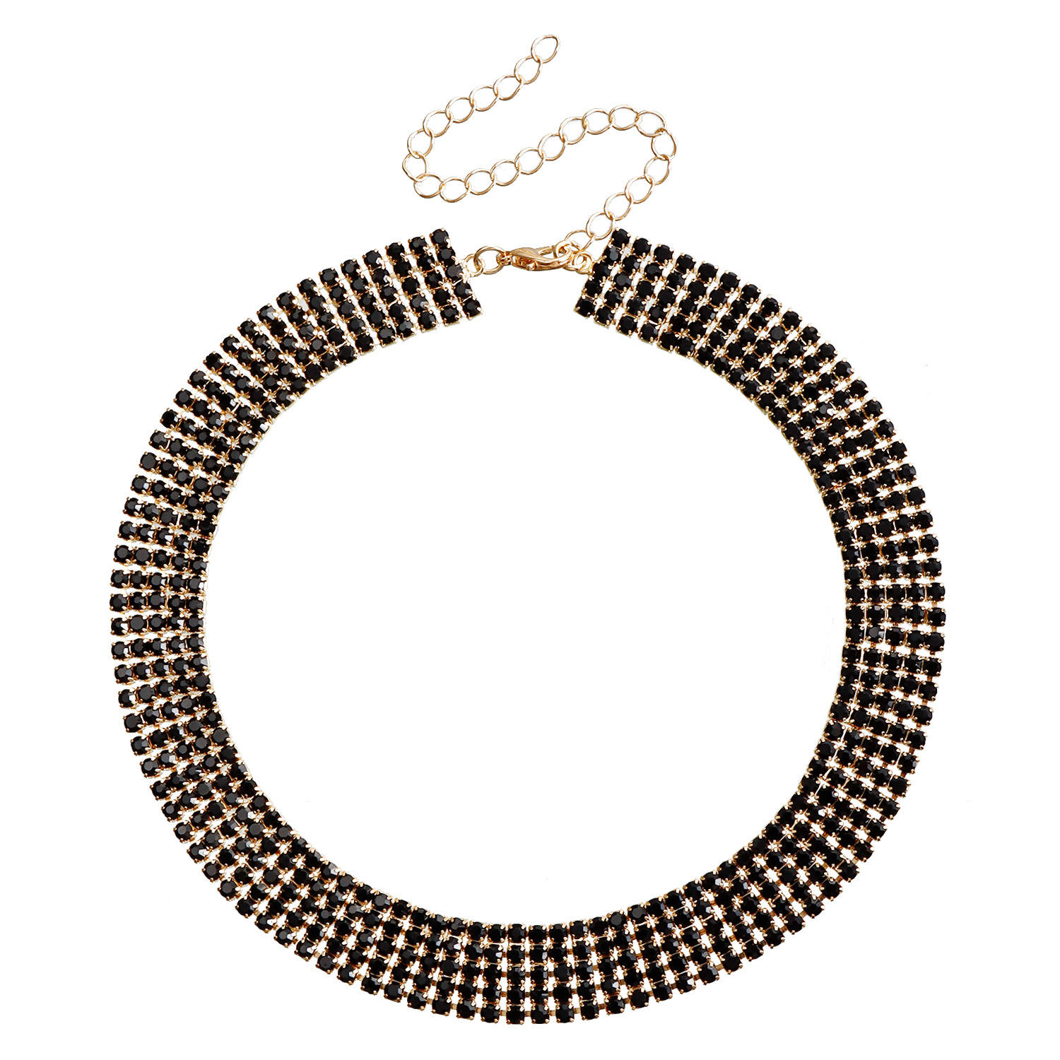 ZW462เพชรสีดำสีทอง5แถว