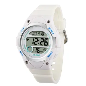 Wadah plastik jam tangan digital kedap air 30m olahraga ukuran kecil stopwatch minggu alarm pria untuk anak wanita
