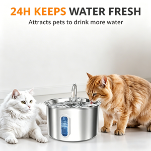 Fontanella <span class=keywords><strong>per</strong></span> <span class=keywords><strong>Gatti</strong></span> in Acciaio Inox da 3,2L, Fontana Automatica <span class=keywords><strong>per</strong></span> Finestra, Dispenser d'Acqua <span class=keywords><strong>per</strong></span> Cani e <span class=keywords><strong>Gatti</strong></span>, <span class=keywords><strong>Ciotola</strong></span> <span class=keywords><strong>per</strong></span> Animali Domestici - Product Image 5