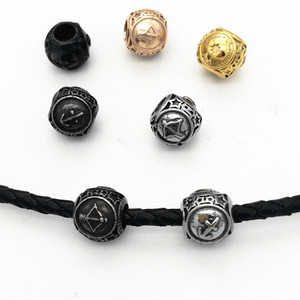 Cuentas espaciadoras redondas de acero de titanio yunique, chapadas, para hacer pulseras, accesorios de joyería, serie de 12 constelaciones - Product Image 1