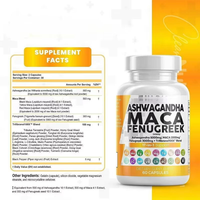 Extrait d'Ashwagandha, Maca, Frenugreek et Ginseng OEM pour le soulagement du stress, le soutien de l'humeur, la performance masculine et l'énergie
