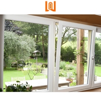 Fenêtre en PVC blanc à haut rendement énergétique, fenêtre à double vitrage à vue panoramique personnalisée, fenêtre à bascule et à rotation en PVC
