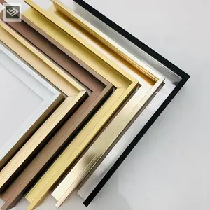 Profil Strip aluminium kustom pabrik Foshan pemrosesan Cnc Trim aluminium untuk kabinet dekorasi bingkai foto