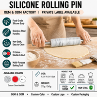 Rouleau à pâtisserie en silicone de qualité alimentaire avec logo personnalisé, antiadhésif, sans BPA, multi-usages, pour la préparation de raviolis, de nouilles, de gâteaux, outil de décoration de cuisine, OEM ODM