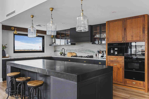 برازيلي غريب أسود Negresco Nero Quartzite بلاطة من حجر الجرانيت أسطح مطبخ حديثة مصقولة أسطح من الجلد المصقول - Product Image 5