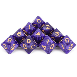 Dés à jouer en acrylique à 10 faces Passen, 0-9, motif nacré, multicolore, outil pour les jeux de dés - Product Image 5
