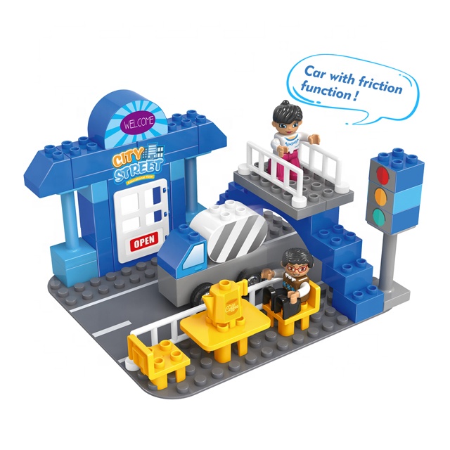 Городская станция, ролевые игрушки, высокое качество, игрушечный набор с машинкой и блоками, хороший детский подарочный набор