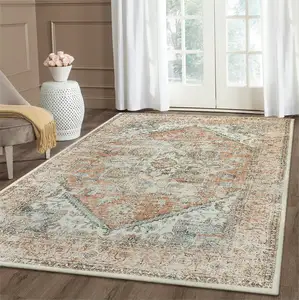 Washable Rug Vintage Design Area Rugs With Non Slip Rugs Floral Print Rug