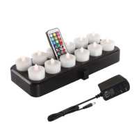 12 pièces/ensemble bougie de décoration sans flamme rechargeable avec bougies LED télécommandées