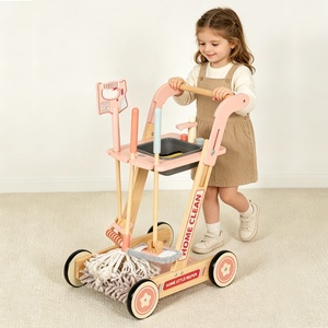 Chariot de jeu éducatif en bois pour enfants, avec <span class=keywords><strong>balai</strong></span> <span class=keywords><strong>aspirateur</strong></span> <span class=keywords><strong>et</strong></span> <span class=keywords><strong>laveur</strong></span> de sol simulés, pour le nettoyage <span class=keywords><strong>et</strong></span> le rangement - Product Image 2
