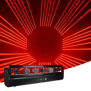 Hot bán 6 mắt 500mW màu đỏ/màu xanh lá cây chùm tia <span class=keywords><strong>laser</strong></span> Rèm di chuyển đầu riêng biệt kiểm soát lớn tại chỗ trong sương mù tốt cho Câu lạc bộ livehouse Đảng KTV - Product Image 3