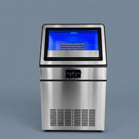 Machine à glaçons professionnelle en acier inoxydable pour cuisine d'hôtel, haute productivité, pompe à eau, capacité de stockage 20 kg, 110V/220V