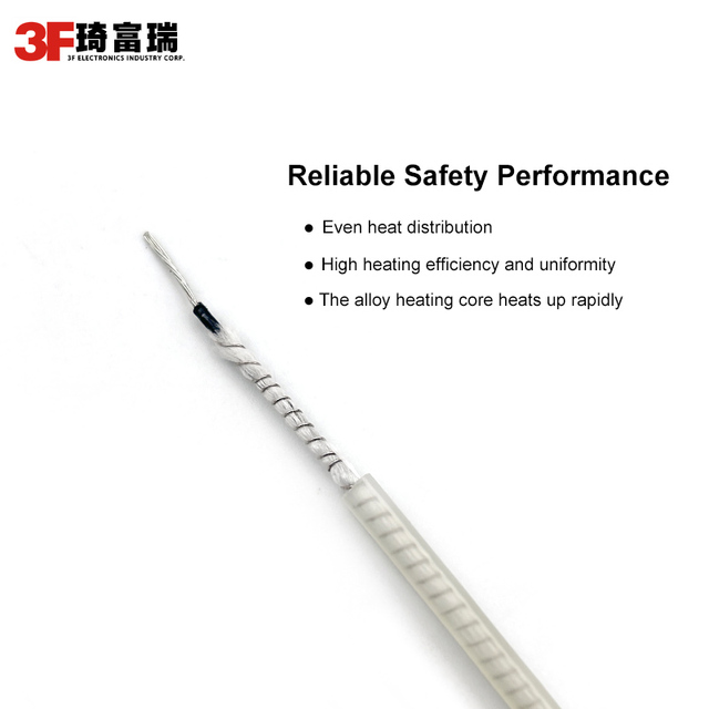 Acid/Alkali Resistant Silicone Rubber Heater Wire White Electric Heating Cable